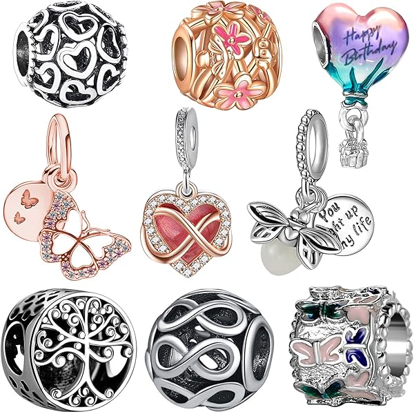 Amazon | Capital Charms ピンクハート シルバーメッキ チャーム